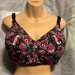 Floral Tattoo Print Bra